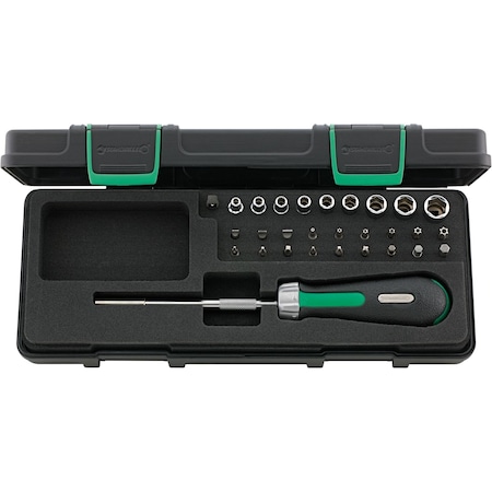 Stahlwille Tools 6, 3 mm (1/4") Ratcheting bit holder set 29-pcs. 96182203